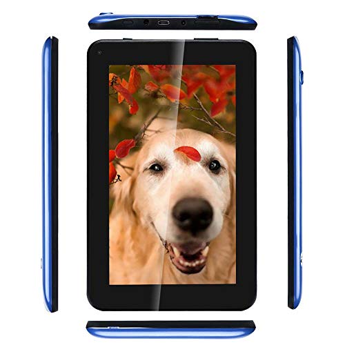 Haehne 7" Tablet PC - Google Android 5.1 Quad Core, 1G RAM 8GB ROM, Cámaras Duales 2.0MP + 0.3MP, 2800mAh, 1024 x 600 Pantalla, WiFi, Bluetooth, Azul