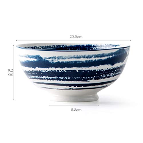 HaILIa Tableware, Tazón de fuente japonés Tazón de fuente de la ensalada del cuenco de arroz de cerámica del tazón de fuente de los tallarines del tazón de fuente de mar del tazón de fuente casero de