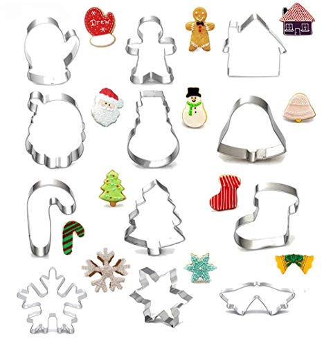 HaimoBurg Juego de 12 moldes para galletas Decoración de Navidad