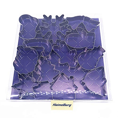 HaimoBurg Juego de 12 moldes para galletas Decoración de Navidad