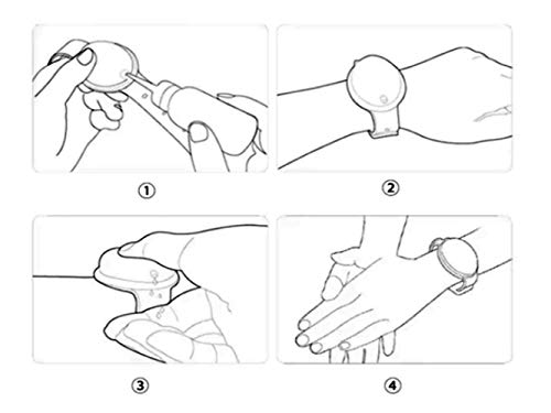 Haioo 4 Piezas Colores Aleatorios de Pulseras Dispensadoras de Gel Desinfectante de Manos con Botella para Recargar Distintos Colores Pulsera Dispensadora de Líquido de Silicona para Niños y Adultos