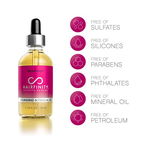 Hairfinity Aceite Capilar Botánico-Tratamiento para el Crecimiento del Cabello y para Cueros Cabelludos Secos y Dañados con Aceites de Jojoba, Oliva Almendra Dulce y Más–Sin Siliconas y Sulfatos 52ml