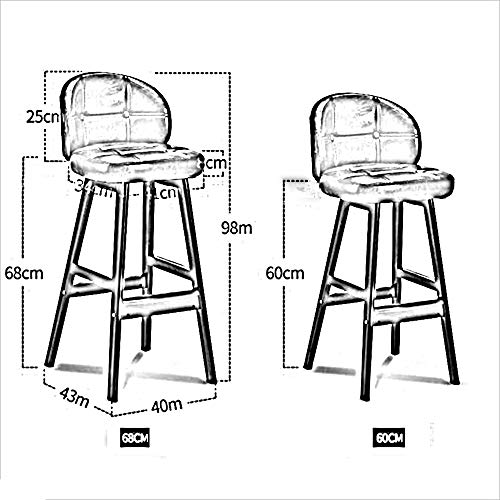 HAIZHEN Sillas sofás Taburetes Taburetes de Bar de Madera Taburete de mostrador para Tienda Frente Cafetería Taburete de Bar para el hogar con Asiento y Respaldo de 8 Colores Hogar Cocina Oficina