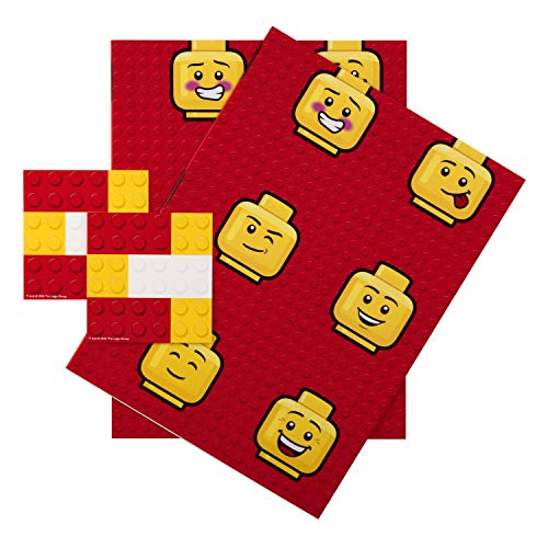 Hallmark - Papel de regalo y etiquetas para cualquier ocasión, diseño de Lego, 2 hojas (cumpleaños, Navidad, día del padre)