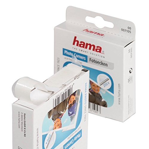 Hama 7105 - Adhesivo en Puntos Doble Cara ángulos para Fotos, 200 Piezas, Transparente