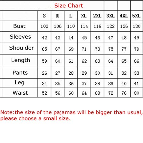 Handaxian Pijamas de Mujer Pijamas de Mujer con Cuello en v Pijamas de Seda 100% Satinado Azul Marino XL