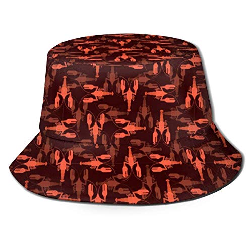 Hangdachang Crayfish Marine Crustáceo Unisex Moda Bucket Hat Summer Fisherman Cap para Hombres Mujeres