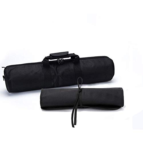 HANSHI 2 en 1 Bolsa de Rollo de Cuchillo de Chef, Bolsa de Cuchillo Acolchada de 10 Bolsillos con Estuche Funcional de Envoltura de Cuchillo Juego de 2 HGJ1039 (Black & Grey)