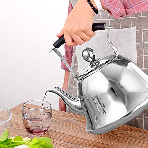 Haodene Tetera hervidor Silbato inducción para Cocina de inducción/Estufa de Gas/Placa eléctrica - Tetera de Acero Inoxidable con Filtro para té Suelto - Hervidor de Agua con silbido 2.0L