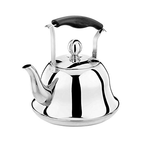 Haodene Tetera hervidor Silbato inducción para Cocina de inducción/Estufa de Gas/Placa eléctrica - Tetera de Acero Inoxidable con Filtro para té Suelto - Hervidor de Agua con silbido 2.0L