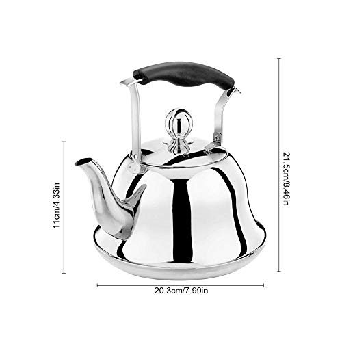 Haodene Tetera hervidor Silbato inducción para Cocina de inducción/Estufa de Gas/Placa eléctrica - Tetera de Acero Inoxidable con Filtro para té Suelto - Hervidor de Agua con silbido 2.0L