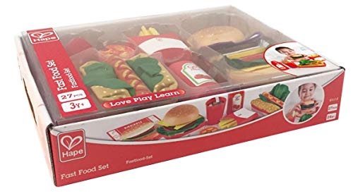 Hape- Set de fast food, Color carbón (E3160) , color/modelo surtido