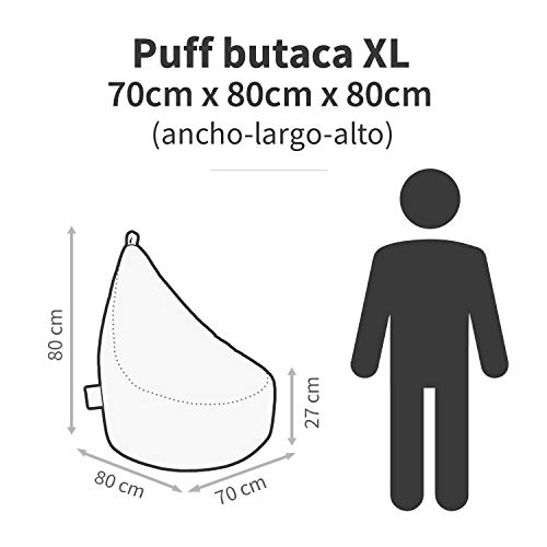 HAPPERS Puff Butaca Polipiel Indoor Blanco XL
