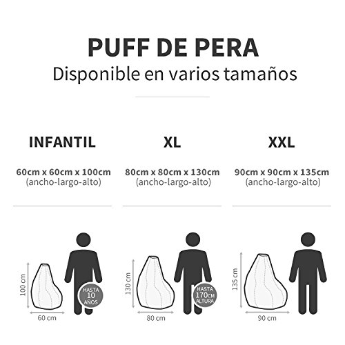 HAPPERS Puff Pera Polipiel Indoor Rojo XL