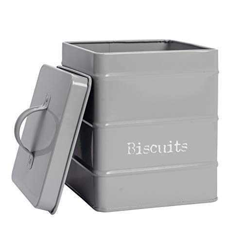 Harbour Housewares 3 Pieza Industrial té café azúcar Juego de Envases - Acero Estilo Vintage Cocina para Guardar Caddy con Tapa - Gris