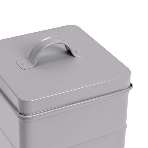 Harbour Housewares Industrial Caja de Galletas - Acero Estilo Antiguo Caddie Cocina para Guardar Objetos con Tapa - Gris