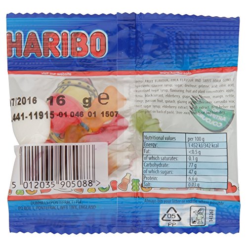 Haribo Starmix - Mini Bolsa de Gominolas Surtidas 20g (Pack de 100)