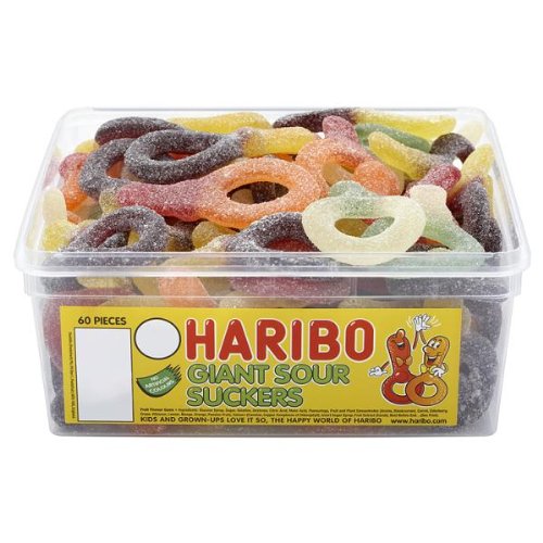 HARIBO TUB SWEETS - Tubos completos y varios pesos diferentes para elegir (ventosas gigantes, tubo sellado completo)