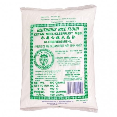 Harina de arroz glutinosa marca Erawan 400 g