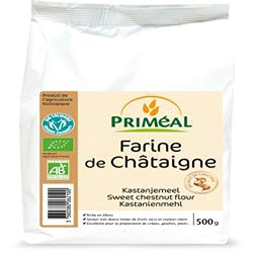Harina de Castaña Orgánico, Harina de Castañas Sin Gluten, Origen Francia | 500g | Priméal