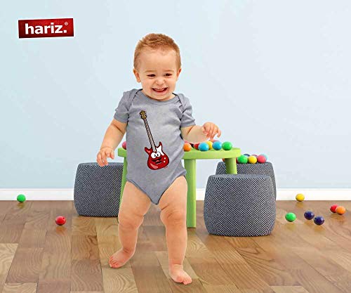 Hariz Baby Body de manga corta Guitarra eléctrica para niños con texto en inglés "Witizg Plus" tarjetas de regalo de algodón de azúcar rosa 0 – 3 meses