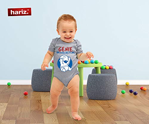 Hariz - Body de manga corta para bebé con texto en inglés "Genie Im Wachstum Baby Sprüchen Witizg embarazada Vatertag Incluye tarjeta de regalo de algodón de azúcar rosa 0 – 3 meses