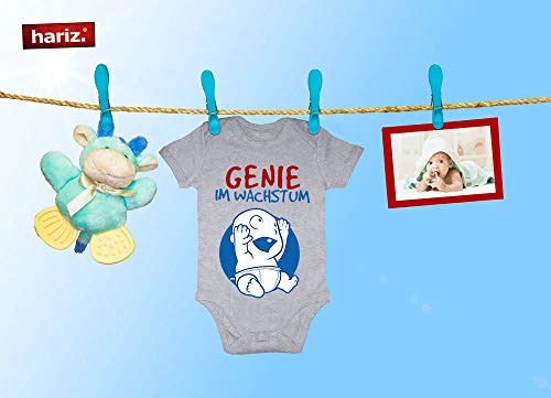 Hariz - Body de manga corta para bebé con texto en inglés "Genie Im Wachstum Baby Sprüchen Witizg embarazada Vatertag Incluye tarjeta de regalo de algodón de azúcar rosa 0 – 3 meses