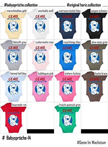Hariz - Body de manga corta para bebé con texto en inglés "Genie Im Wachstum Baby Sprüchen Witizg embarazada Vatertag Incluye tarjeta de regalo de algodón de azúcar rosa 0 – 3 meses