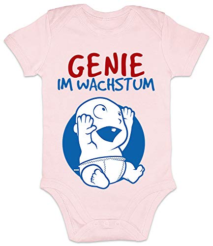 Hariz - Body de manga corta para bebé con texto en inglés "Genie Im Wachstum Baby Sprüchen Witizg embarazada Vatertag Incluye tarjeta de regalo de algodón de azúcar rosa 0 – 3 meses