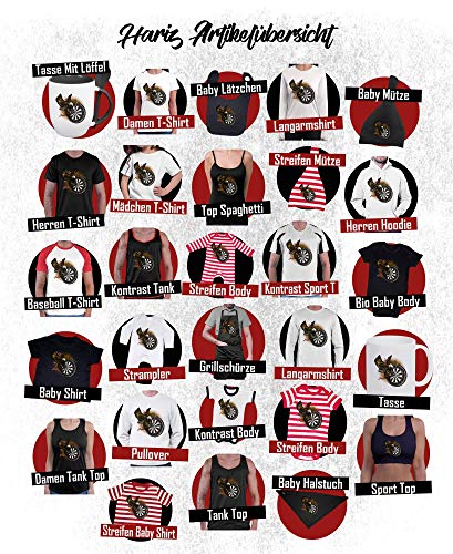Hariz - Camiseta de béisbol para hombre, diseño de águila con texto en alemán negro / rojo L