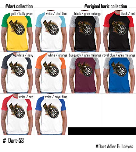 Hariz - Camiseta de béisbol para hombre, diseño de águila con texto en alemán negro / rojo L