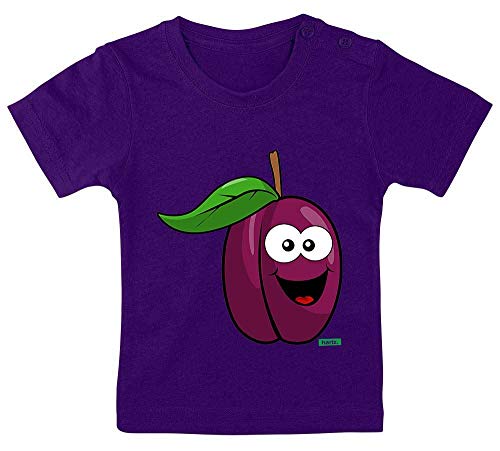 Hariz - Camiseta para bebé con diseño de ciruela y fruta, incluye tarjetas de regalo de polvo de estrellas lila 3-9 meses/60-69 cm
