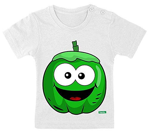 Hariz - Camiseta para bebé, diseño de coco, color verde blanco Diente de leche blanco. Talla:15-24 Monate / 80-92cm