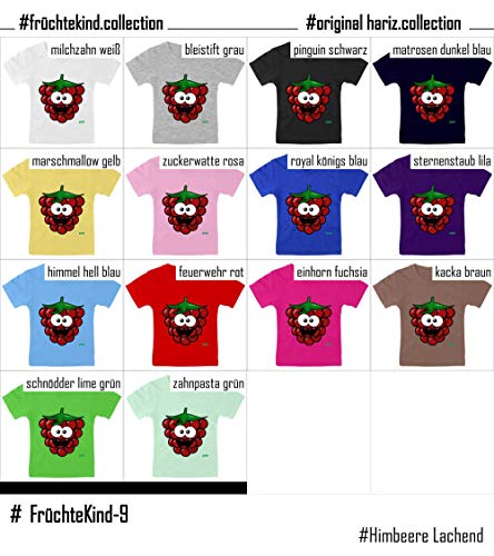 Hariz - Camiseta para bebé, diseño de frambuesa, frutas, verano, incluye tarjeta de regalo de polvo de estrellas lila 3-9 meses/60-69 cm