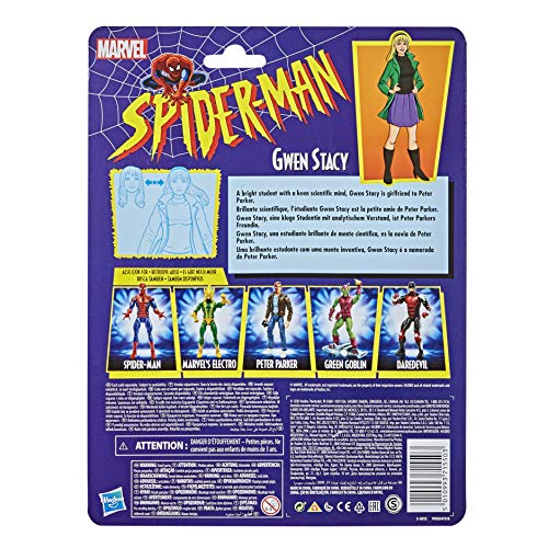 Hasbro Marvel Legends Series Spider-Man 15,2 cm Coleccionable Gwen Stacy Figura de acción de Juguete colección Retro