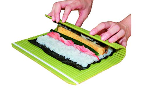 Hasegawa Plastique Tapis à Sushi, Sushi Tapis de Cuisson, Bleu, Medium, Taille 25,4 x 24,1 cm