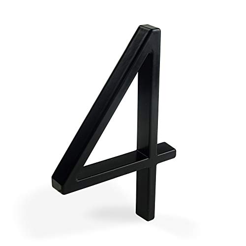 HASWARE Número De Señalización De Puerta De Acero Placa De Signo De Número Hecho De Hierro Con Tornillos De Ensamblaje Decoración Para Puerta Pared Jardín, Numero 4