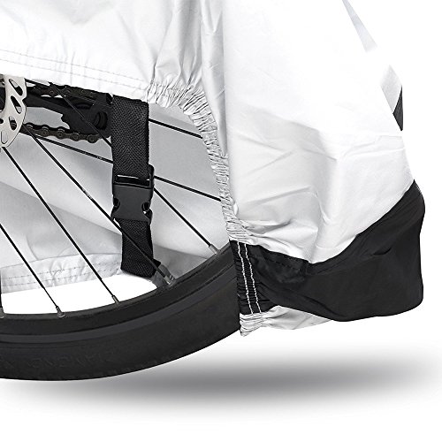 HAUEA Funda para Bicicleta Cubierta Impermeable 190T Protector portátil y Plegable de Poliéster, contra Lluvia,Sol,Polvo 200 x 110 x 70 cm (Negro y Plata)