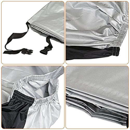 HAUEA Funda para Bicicleta Cubierta Impermeable 190T Protector portátil y Plegable de Poliéster, contra Lluvia,Sol,Polvo 200 x 110 x 70 cm (Negro y Plata)