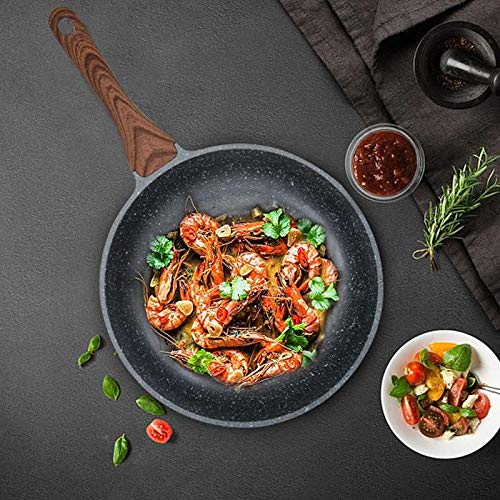 Haufson - Sartén antiadherente de piedra de mármol, funciona con todas las cocinas principales, sin PFOA natural, antiadherente, utensilios de cocina profesional para tu hogar (26 cm)