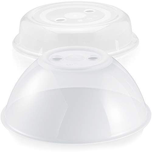 Hausfelder - Cubierta para microondas XL – Juego de 2 unidades grande y pequeño – Apto para lavavajillas y sin BPA, ideal como cubierta protectora contra salpicaduras, tapa para el microondas