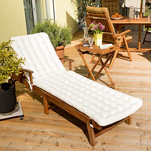 HAVE A SEAT - Cojín para tumbona (200 x 60 x 8 cm), Blanco