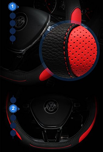 HCMAX Tipo D Vehículo Cubierta del Volante Coche Protector del Volante Universal Diámetro 38cm (15") Forma de D