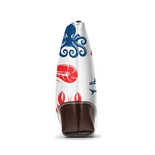 Hdadwy Bolso de mano, conjunto de iconos de mariscos, pescado, cangrejo, crustáceo, cuero, bolso de mano, cartera para mujer, bolso de noche para mujer, bolso de mano para teléfono inteligente