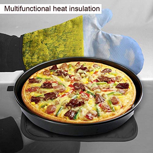 Hdadwy Juego de Soporte para ollas de manopla para Horno de Cocina, Antideslizante, Campo de Semillas de Colza, Manoplas para Horno con Almohadilla para Olla, Aislamiento Anti escaldado para cocinar,