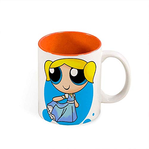 Hdadwy Las chicas superpoderosas vestido amarillo falda color taza interior regalos ideales únicos taza de café para niños niñas hombres mujeres parejas