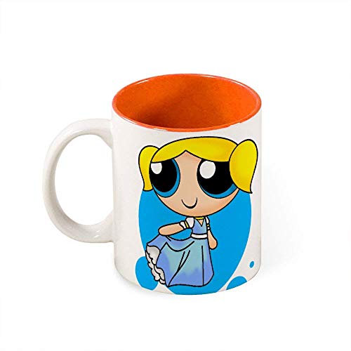 Hdadwy Las chicas superpoderosas vestido amarillo falda color taza interior regalos ideales únicos taza de café para niños niñas hombres mujeres parejas