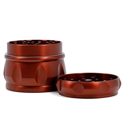 HDGAE Aleación De Zinc Moledora De Metal Pulido Grano De Café Lado Sal De Tipo Tambor Cóncava Semi-Transparente Portátil Cubierta Magnética Usados ​​para La Cocina De Su Casa 4 Capas Diámetro 63 Mm
