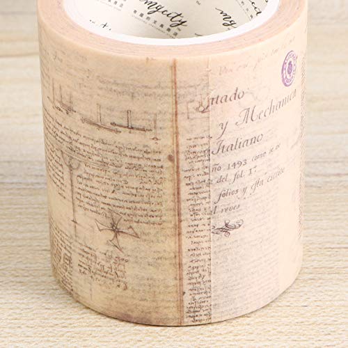 Healifty vintage washi tape wide adhesivo cinta de papel calcomanías decorativas para diario bullet journal planner diy arte manualidades scrapbooking (patrón 4)