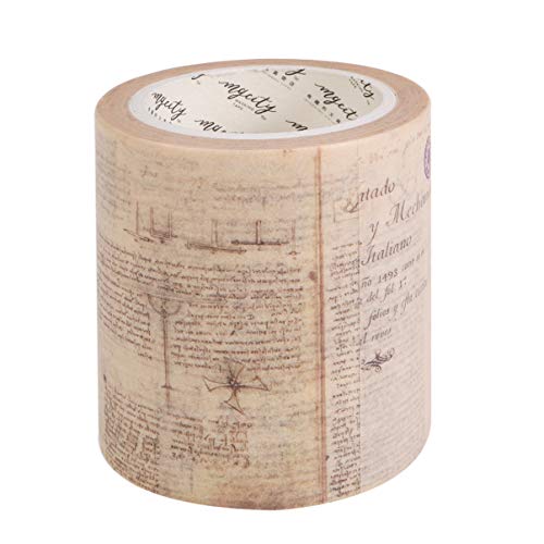 Healifty vintage washi tape wide adhesivo cinta de papel calcomanías decorativas para diario bullet journal planner diy arte manualidades scrapbooking (patrón 4)